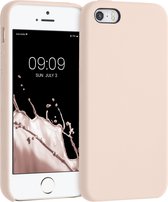 kwmobile telefoonhoesje voor Apple iPhone SE (1.Gen 2016) / 5 / 5S - Hoesje met siliconen coating - Smartphone case in kokosmelk
