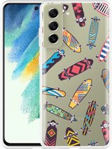 Hoesje Geschikt voor Samsung Galaxy S21 FE Skateboards