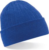 Heren/Dames Beanie Thinsulate Wintermuts 100% acryl wol blauw - warme basic mutsen - Dubbel dikke stof