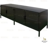 Dressoir industrieel | besi | Mangohout | Mango | naturel | 40 x 160 x 70(h) cm
