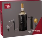 Ensemble à vin Vacu Vin Acier inoxydable/Silicone Zwart/Argent 5 pièces