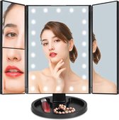 BAIK Make Up Spiegel met LED Verlichting - Scheerspiegel -  Vergroting - Organizer - incl USB - Voor hem en voor haar