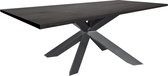 Zwarte eikenhouten tafel - gedraaid spinpoot onderstel