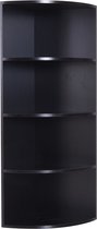 HOMdotCOM Boekenkast hoekmodel met 4 vakken zwart 39,5 x 39,5 x 120 cm