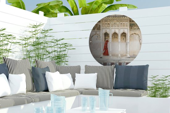 Tuincirkel Kloosters in India - 60x60 cm - Ronde Tuinposter - Buiten