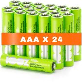 100% Peak Power oplaadbare batterijen AAA - Duurzame Keuze - NiMH AAA batterij micro 800 mAh - 24 stuks