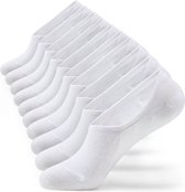 Witte Onzichtbare Lage Sokken met Siliconen Grip - Heren, Dames, Unisex - 10 Paar - Wit - Elastisch en Ademend - Monfoot