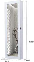 HOMdotCOM Spiegelkast voor juwelen 2-in-1 wit 37 x 9,5 x 112cm