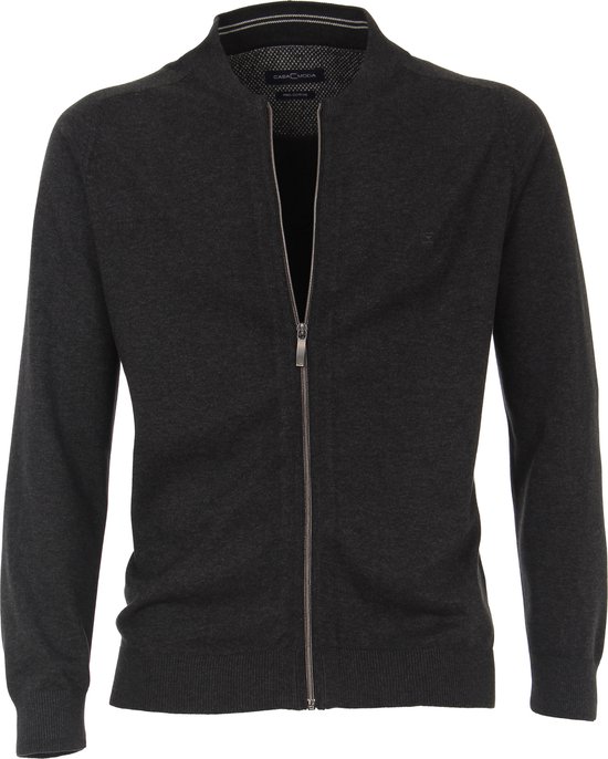 Casa Moda - Vest Zip Donkergrijs - Heren - Regular-fit