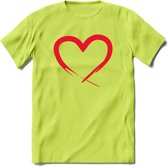 Valentijn Hart T-Shirt | Grappig Valentijnsdag Cadeautje voor Hem en Haar | Dames - Heren - Unisex | Kleding Cadeau | - Groen - 3XL