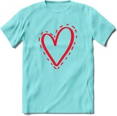 Valentijn Hart T-Shirt | Grappig Valentijnsdag Cadeautje voor Hem en Haar | Dames - Heren - Unisex | Kleding Cadeau | - Licht Blauw - XXL
