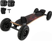 SOFIT® Longboard Extra Grip - Mountain Board - Skateboard - Met Draagtas - Zwart / Rood