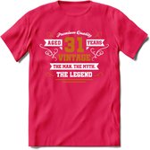 31 Jaar Legend T-Shirt | Goud - Wit | Grappig Verjaardag en Feest Cadeau Shirt | Dames - Heren - Unisex | Tshirt Kleding Kado | - Roze - S