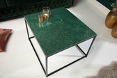 Elegante salontafel groen marmerblad 50cm met een gepolijst