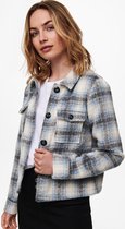 Only Jas Onllou Short Check Jacket Otw Noos 15208838 Pumice Stone/allure Dames Maat - XS