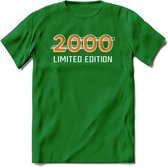 2000 Limited Edition T-Shirt | Goud - Zilver | Grappig Verjaardag en Feest Cadeau Shirt | Dames - Heren - Unisex | Tshirt Kleding Kado | - Donker Groen - XL