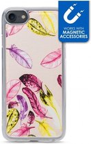 Apple iPhone 7 Hoesje - My Style - Magneta Serie - TPU Backcover - Beige Feathers - Hoesje Geschikt Voor Apple iPhone 7