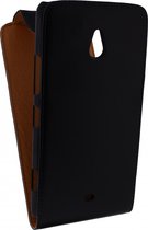 Nokia Lumia 1320 Hoesje - Xccess - Serie - Kunstlederen Flipcase - Zwart - Hoesje Geschikt Voor Nokia Lumia 1320