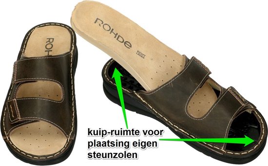 Rohde -Heren - bruin donker - pantoffels & slippers - maat 40