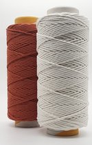 Cafuné Lux Macramé garen -2 kg- 5 mm - Ecru/Terracotta - 184+195 mtr - Uitkambaar