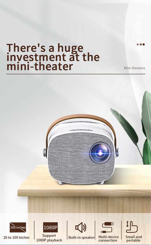 IMoshion Beamer - Mini Beamer - Projector - Gemakkelijk Streamen Vanaf Je Telefoon Met IOS Android Via Wifi 3400 Lumen Zwart IMoshion Beamer - Mini Beamer - Projector - Gemakkelijk Streamen Vanaf Je Telefoon Met IOS Android Via Wifi 3400 Lumen Zwart