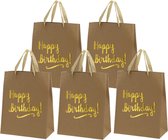 Set van 12x stuks papieren verjaardag giftbags/cadeau tasjes Happy Birthday 27 x 34 x 15 cm - cadeau tassen