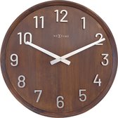 NeXtime Precious – Grote Wandklok – 50 cm – Hout – Walnoot – Stil