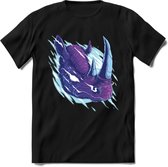 Dieren T-Shirt | Neushoorn shirt Heren / Dames | Wildlife rhino cadeau - Zwart - XL