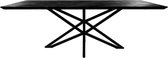 Tafel Fishbone Rechthoek - 200x100x76 - Zwart - Eiken/metaal
