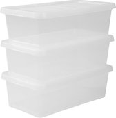 IRIS OHYAMA Set van 3 opbergdozen met deksel NCB-5 - 3x 5 L - L34.5 x B19 x H10.5 cm - Transparant