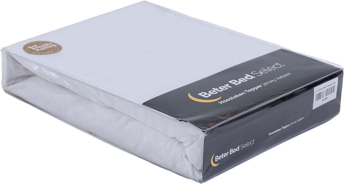 Beter Bed Select hoeslaken Jersey topper 180 x 200/210/220 cm wit
