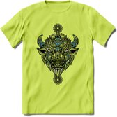 Bizon - Dieren Mandala T-Shirt | Blauw | Grappig Verjaardag Zentangle Dierenkop Cadeau Shirt | Dames - Heren - Unisex | Wildlife Tshirt Kleding Kado | - Groen - 3XL