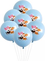 7 Ballonnen Happy Birthday Dog blauw - hond - ballon - decoratie - huisdier - verjaardag