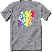Pride Day | Pride T-Shirt | Grappig LHBTIQ+ / LGBTQ / Gay / Homo / Lesbi Cadeau Shirt | Dames - Heren - Unisex | Tshirt Kleding Kado | - Donker Grijs - Gemaleerd - S