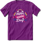 Pride Day | Pride T-Shirt | Grappig LHBTIQ+ / LGBTQ / Gay / Homo / Lesbi Cadeau Shirt | Dames - Heren - Unisex | Tshirt Kleding Kado | - Paars - L