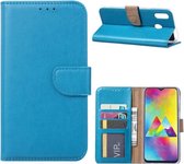 LuxeBass Hoesje geschikt voor Samsung Galaxy M20 Power - Bookcase Turquoise - portemonnee hoesje - telefoonhoes - gsm hoes - telefoonhoesjes