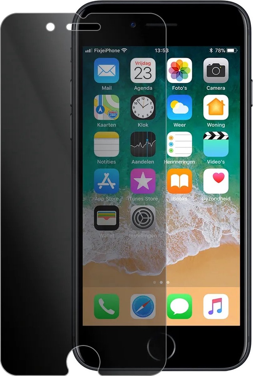 LuxeBass Privacy screenprotector geschikt voor iPhone 7 - glas scherm - bescherming