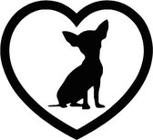 GoedeDoelen.Shop | (Auto) Sticker Chihuahua Love Zwart | Autosticker | Chihuahua Sticker | Raamsticker | Laptopsticker | Scootersticker | Weerbestendig | Chihuahua Fan