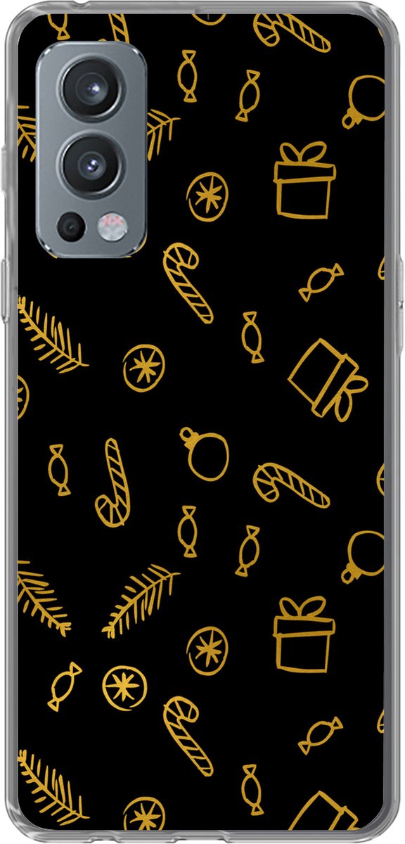 Telefoonhoesje Geschikt voor OnePlus Nord 2 5G hoesje - Kerstmis - Cadeau - Snoep - Siliconen Telefoonhoesje Telefoonhoesje