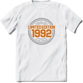 1992 Limited Edition Ring T-Shirt | Zilver - Goud | Grappig Verjaardag en Feest Cadeau Shirt | Dames - Heren - Unisex | Tshirt Kleding Kado | - Wit - XL