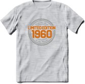 1960 Limited Edition Ring T-Shirt | Zilver - Goud | Grappig Verjaardag en Feest Cadeau Shirt | Dames - Heren - Unisex | Tshirt Kleding Kado | - Licht Grijs - Gemaleerd - L