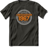 1967 Limited Edition Ring T-Shirt | Zilver - Goud | Grappig Verjaardag en Feest Cadeau Shirt | Dames - Heren - Unisex | Tshirt Kleding Kado | - Donker Grijs - XXL