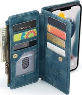 Caseme Telefoonhoesje geschikt voor Apple iPhone 13 Pro Max Hoesje | Caseme Bookcase Portemonnee | Pasjeshouder voor 10 Pasjes | Telefoonhoesje voor Pinpas / OV Kaart / Rijbewijs - Blauw