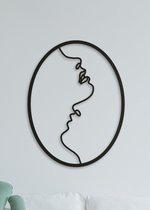 Wanddecoratie | Couple in oval