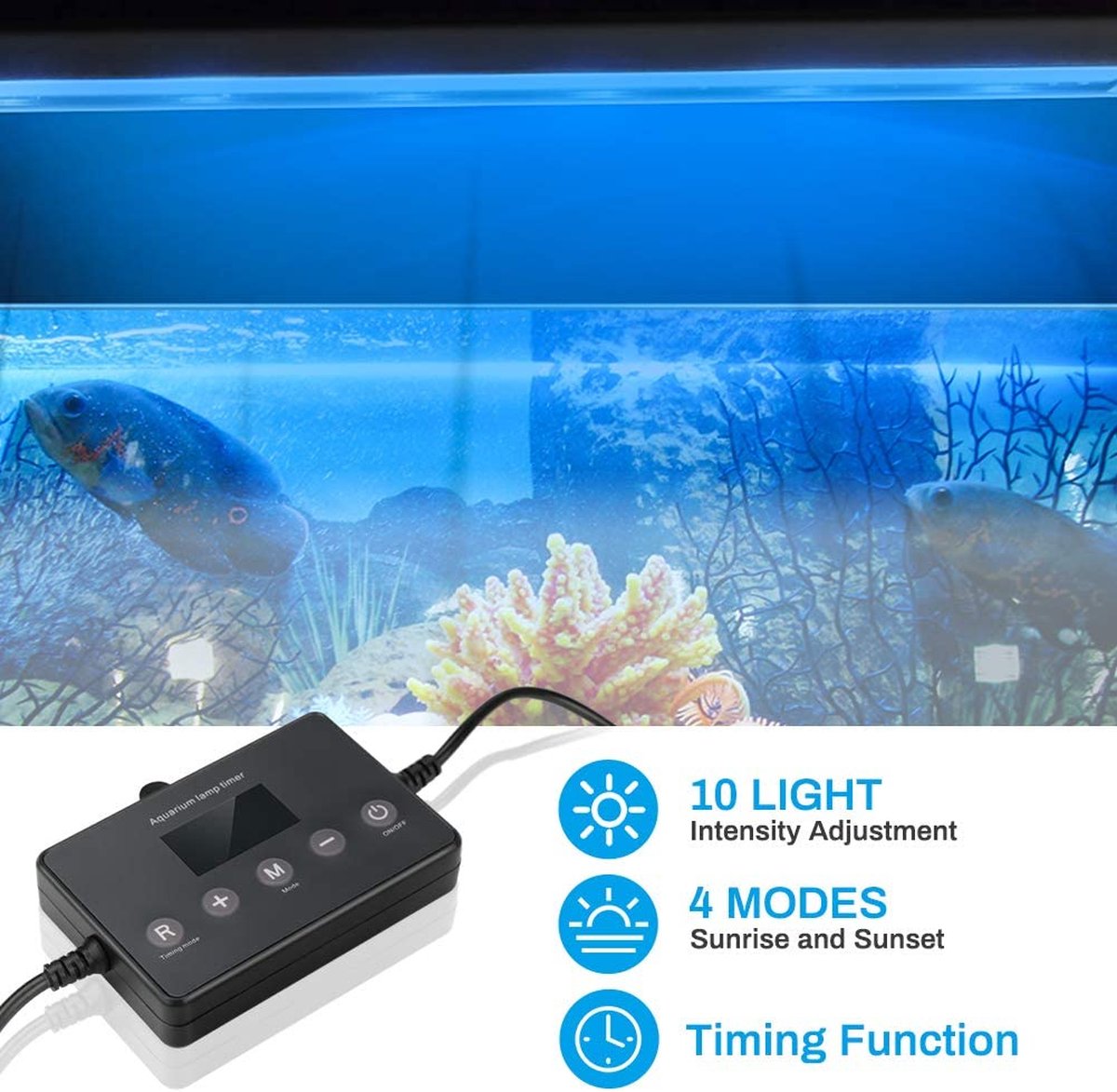 Minuteur d'éclairage LED intelligent pour aquarium, système de gradation  pour aquarium