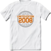 2008 Limited Edition Ring T-Shirt | Zilver - Goud | Grappig Verjaardag en Feest Cadeau Shirt | Dames - Heren - Unisex | Tshirt Kleding Kado | - Wit - XXL