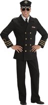 Widmann - Piloot & Luchtvaart Kostuum - Traditionele Marine Officier - Man - Zwart - Medium - Carnavalskleding - Verkleedkleding