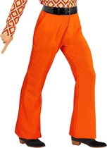 Widmann - Hippie Kostuum - Groovy Gandalf 70s Heren Broek, Oranje Man - Oranje - Large / XL - Carnavalskleding - Verkleedkleding