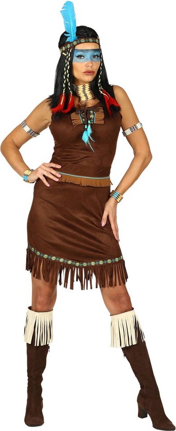 Widmann - Indiaan Kostuum - Snelle Soepele Sissipahaw Indiaan - Vrouw - Bruin - XS - Carnavalskleding - Verkleedkleding