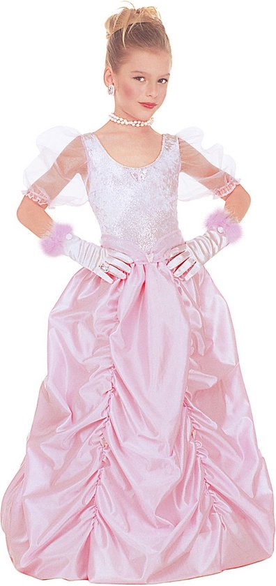 Widmann - Koning Prins & Adel Kostuum - Prima Prinses Pamela - Meisje - Roze - Maat 128 - Carnavalskleding - Verkleedkleding